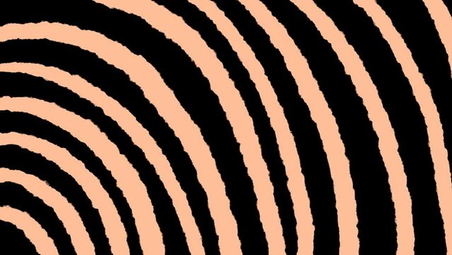 Set of animated beige monochrome backgrounds. Transition loop animation. 4K horizontal looped video. Peach brush stroke. Handdrawn moving diagonal stripe, half circle, pink zigzag, vertical line. Ink 