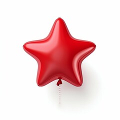 Shiny Red Star Balloon Isolated on White. Generative ai