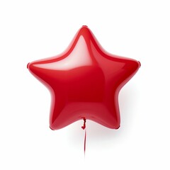 Shiny Red Star Balloon Isolated on White. Generative ai