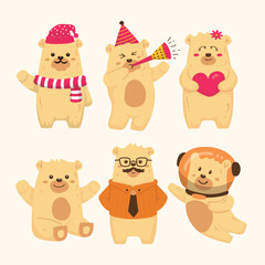 Handdrawn Cute Bear Collection