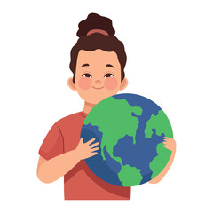 down syndrome girl with planet