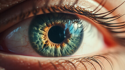 macro view of a human eye. Closeup view of pupil 