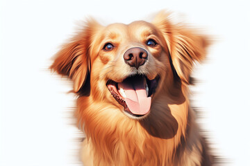 Fototapeta premium golden retriever dog isolated on white. Studio photo. Day light. Concept of care, education, obedience training and raising pets