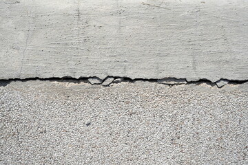 Cement cracks on the road surface