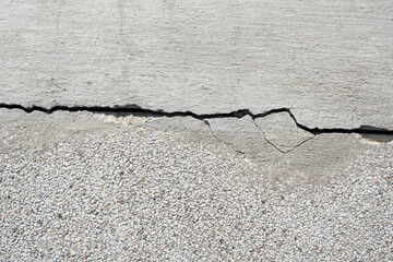 Obraz premium Cement cracks on the road surface