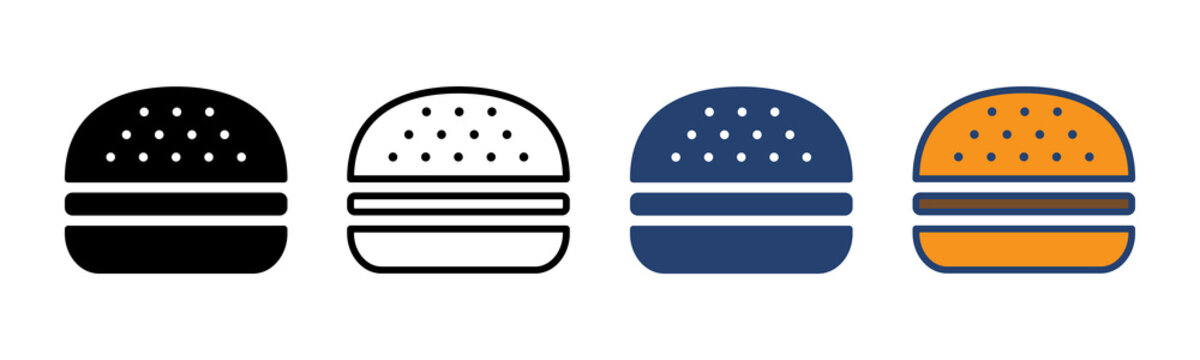 Burger icon vector. burger sign and symbol. hamburger