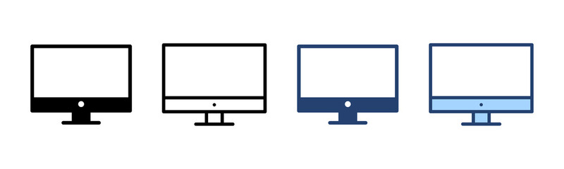 Computer icon vector. computer monitor sign and symbol
