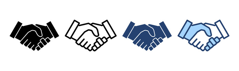 Handshake icon vector. business handshake sign and symbol. contact agreement
