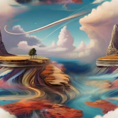 landscape with rainbow