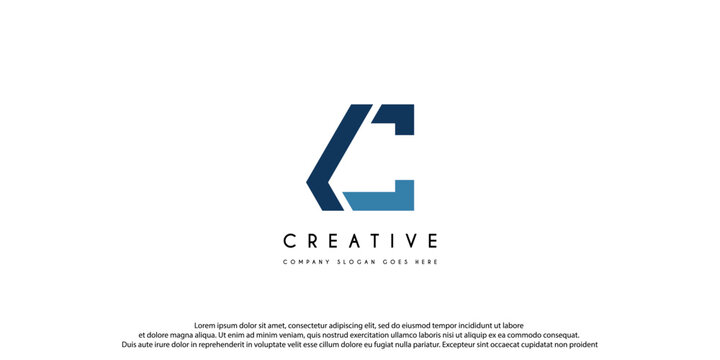 Initial Letter KC logo design vector illustration.
