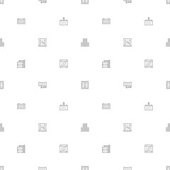 Seamless pattern with box and container icon on white background. Included the icons as open box, package, wooden crate, cargo, logistics, port, packaging And Other Elements.