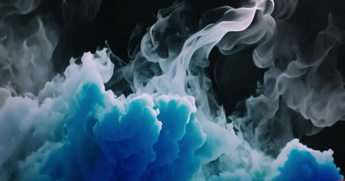blue color smoke background, slow motion video