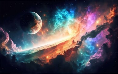 Obraz na płótnie Canvas sky galaxy nebula wallpaper background