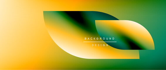 Circles and round shapes with gradients. Minimal abstract background, round geometric shapes, clean and structured design