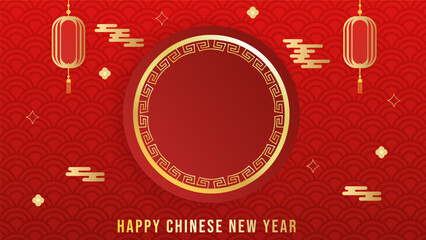 Happy Chinese New Year 2024 background, year of the dragon, Flat Modern design , illustration Vector EPS 10  - obrazy, fototapety, plakaty