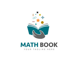 mathematics book education logo icon symbol design template illustration inspiration