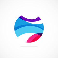 Abstract circle logo, dynamic aesthetic. Simplicity suggests connectivity, fluidity, and energy, making it a versatile choice for brands seeking a modern, visually engaging identity