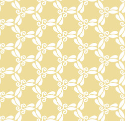 Seamless ornament. Modern wavy yellow and white background. Geometric modern pattern