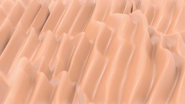 Peach fuzz Pantone Color year 2024, 3d abstract flow background animation with delicate movement of waves. Ideal for use as background to write text or presentations. 4k resolution. This is the color 