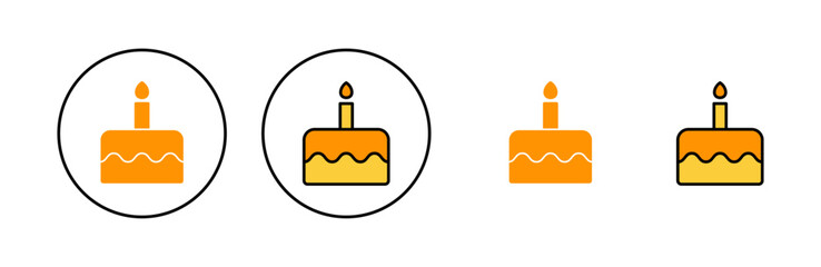 Obraz premium Cake icon set for web and mobile app. Cake sign and symbol. Birthday cake icon