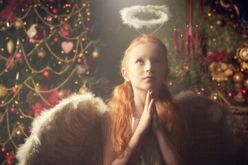 praying angel girl