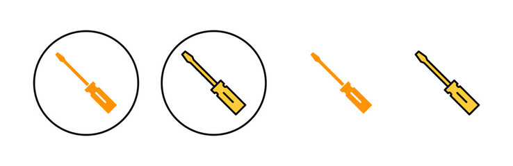 Screwdriver icon set for web and mobile app. tools sign and symbol