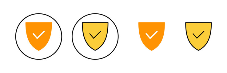 Shield check mark icon set for web and mobile app. Protection approve sign. Insurance icon