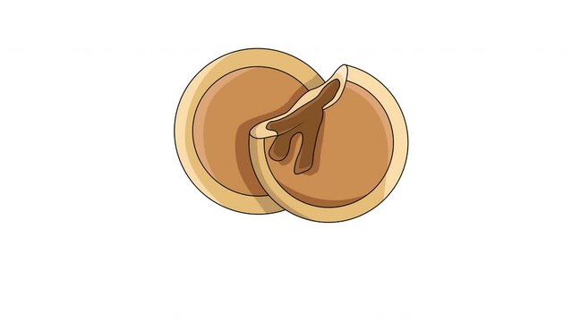 animated video of the Bungeoppang icon, a typical Korean food
