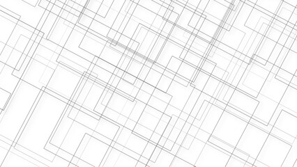 Abstract lines in black and white tone of many squares and rectangle shapes on white background. Metal grid isolated on the white background. nervures de feuilles mortes, fond rectangle and geometric - obrazy, fototapety, plakaty