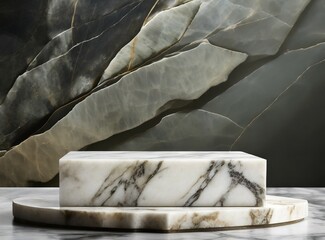 Marble stone podium for product display.