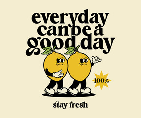 cartoon character of lemon motivtional quote Graphic Design for T shirt Street Wear and Urban Style