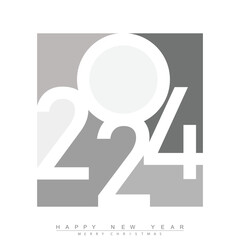 Happy new year 2024 design with unique numbers. Premium vector design for poster, banner, greeting and new year 2024 celebration. Vector