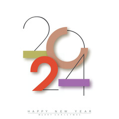 Happy new year 2024 design with unique numbers. Premium vector design for poster, banner, greeting and new year 2024 celebration. Vector