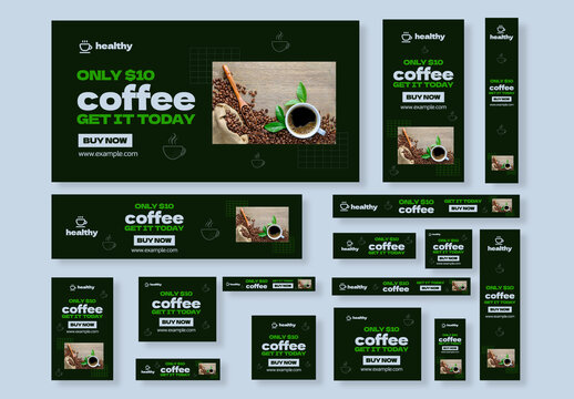 Coffee Shop Web Banner Ads Design