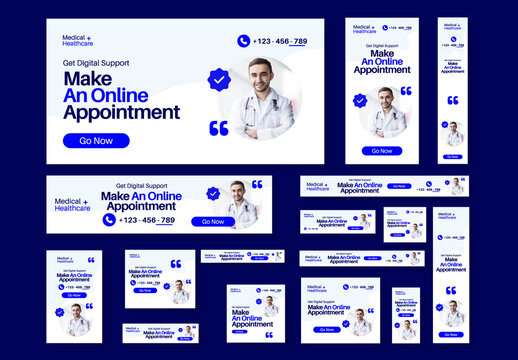 Medical Care Web Banner Ads Set
