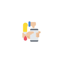 Suicide because cyber attack and bullying flat style icon and illustration - vector