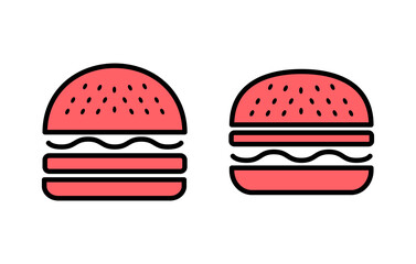 Burger icon set illustration. burger sign and symbol. hamburger