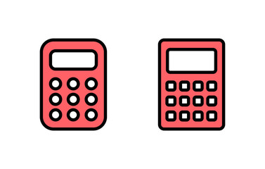 Calculator icon set illustration. Accounting calculator sign and symbol.