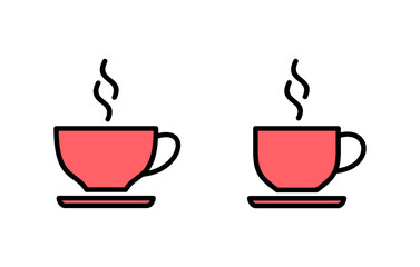 coffee cup icon set illustration. cup a coffee sign and symbol