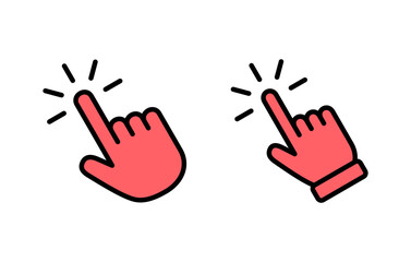 Hand click icon set illustration. pointer sign and symbol. hand cursor icon