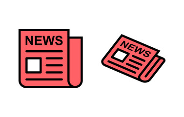 Newspaper icon set illustration. news paper sign and symbolign