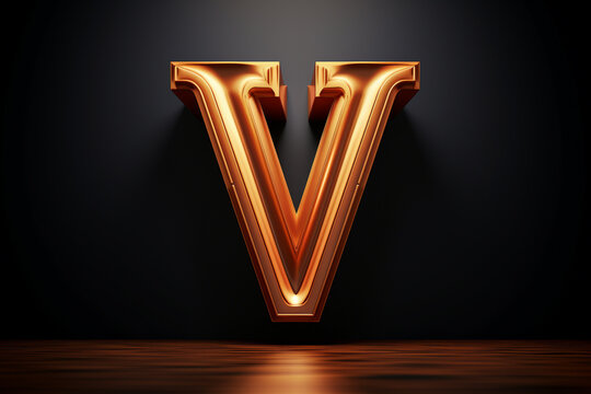 3D render of Letter V