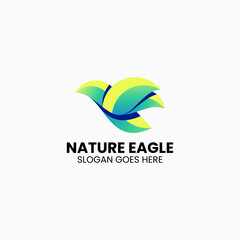 Vector Logo Illustration Eagle Gradient Colorful Style