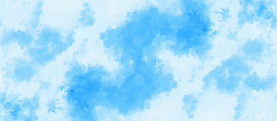 abstract blue watercolor background with colors . watercolor scraped grungy background . This watercolor design with watercolor texture on white background .Background with clouds on blue sky. - obrazy, fototapety, plakaty