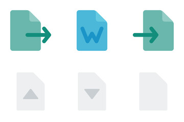 files and folders flat icon set bundle 03