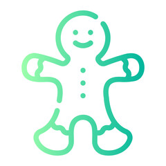 gingerbread Line Gradient Icon
