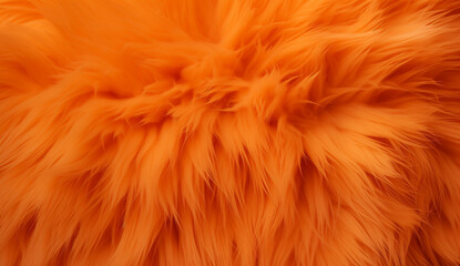 Vibrant Orange Fur Texture Background