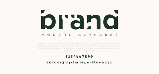 Brand Minimal Abstract modern urban alphabet fonts. Typography sport, technology, fashion, digital, future creative logo font. vector illustration - obrazy, fototapety, plakaty