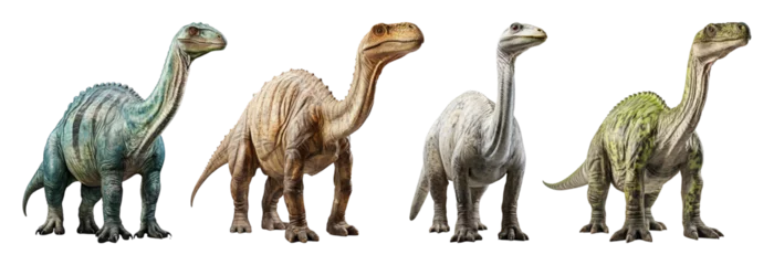 Rolgordijnen Dinosaurus portrait of ancient animal, brontosaurus dinosaur on transparent background, generative ai