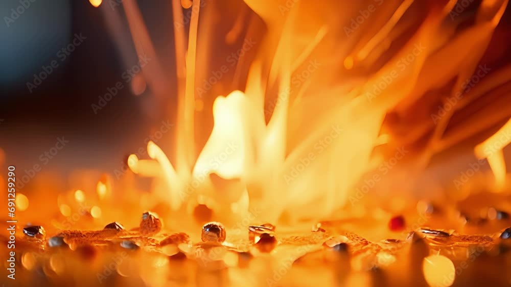 Poster closeup of a match igniting a fuse, leading to a series of explosions in a chain reaction.